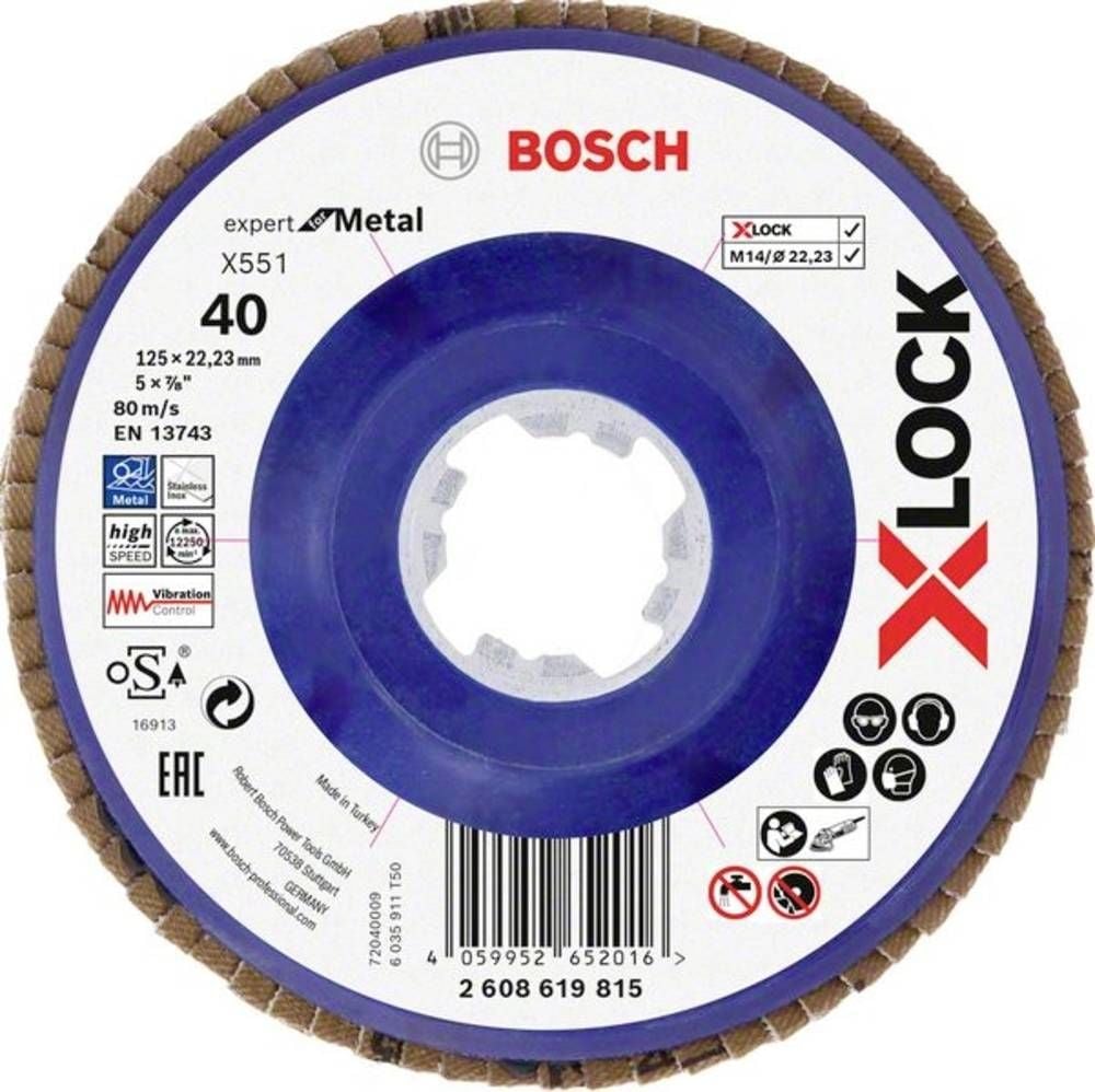Bosch x551 Exm Düz Plastik Flap Disk x-Lock 40 Kum 125 Mm - 2608619815