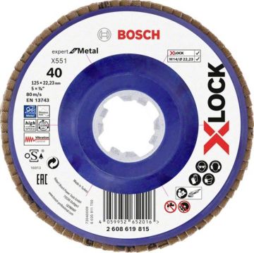 Bosch x551 Exm Düz Plastik Flap Disk x-Lock 40 Kum 125 Mm - 2608619815