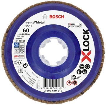 Bosch x551 Exm Düz Plastik Flap Disk x-Lock 60 Kum 115 Mm - 2608619812
