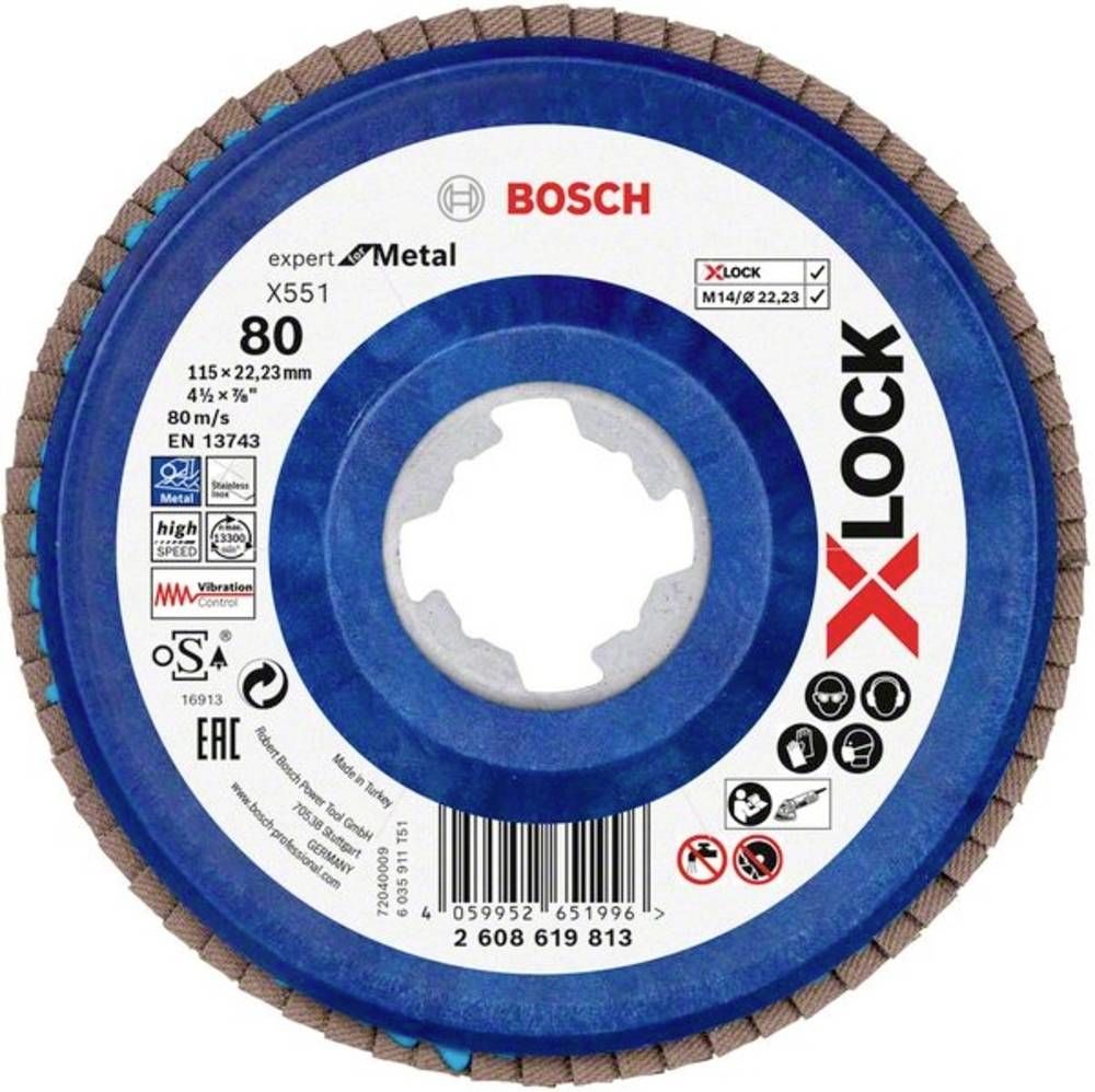 Bosch x551 Exm Düz Plastik Flap Disk x-Lock 80 Kum 115 Mm - 2608619813