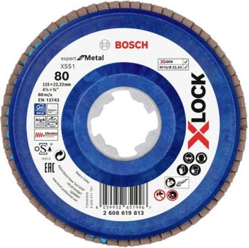 Bosch x551 Exm Düz Plastik Flap Disk x-Lock 80 Kum 115 Mm - 2608619813
