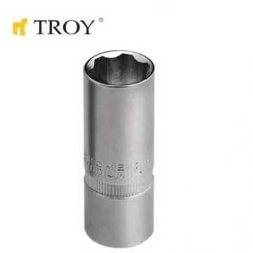 Troy 26125 1/2 İnç Buji Lokması (Ölçü 16mm-Çap 21,8mm-Uzunluk 63mm)