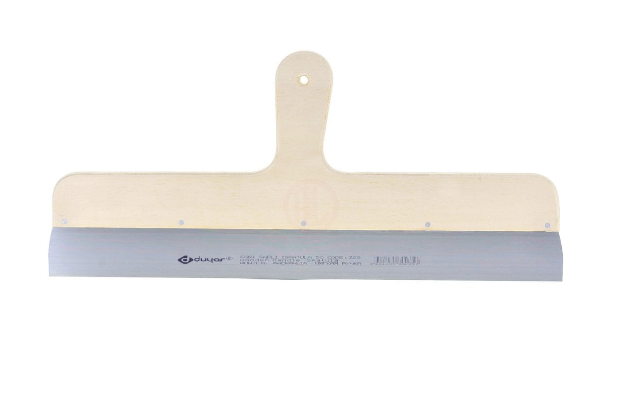 Duyar Eğri Saplı Spatula Ahşap Saplı 25 Cm