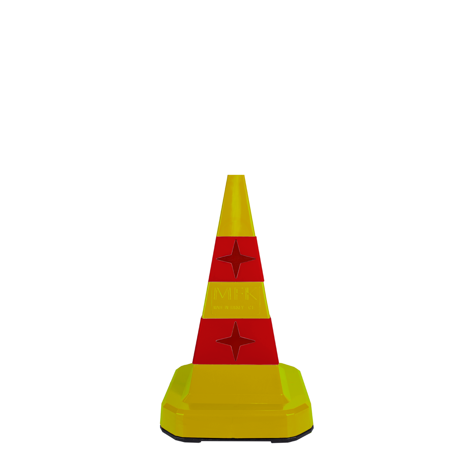 MFK Plastik Kedi Gözlü Koni 58 Cm Sarı-Kırmızı - MFK3700/B