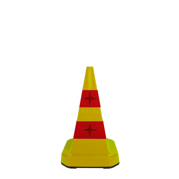 MFK Plastik Kedi Gözlü Koni 58 Cm Sarı-Kırmızı - MFK3700/B