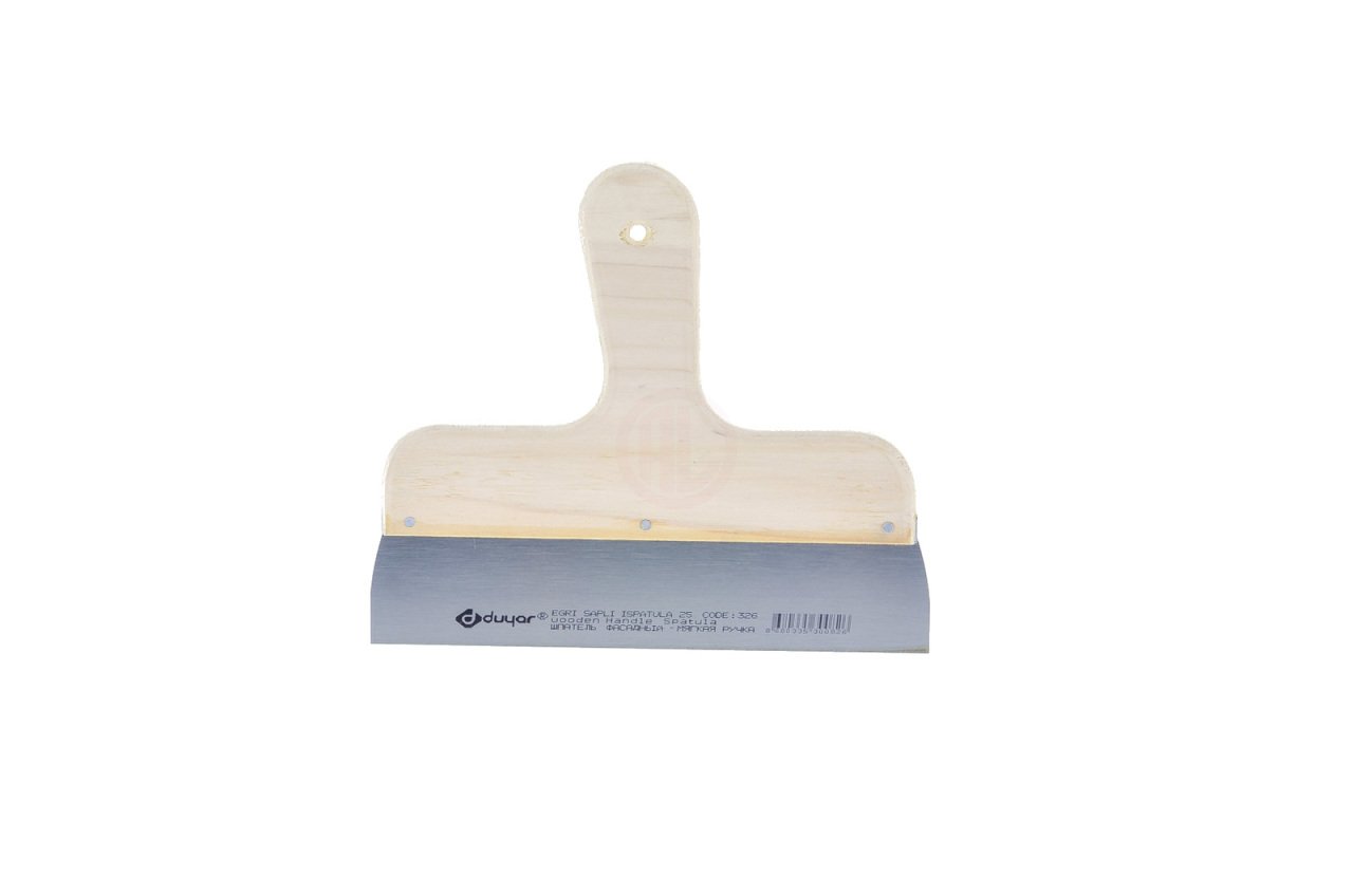 Duyar Eğri Saplı Spatula Ahşap Saplı 40 Cm