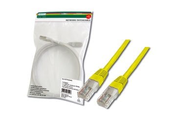 Assmann Digitus Patch Kablo, Utp, Cat. 5E, 3 Mt, Awg 26/7, Sarı Renk, 3P Sertifikalı