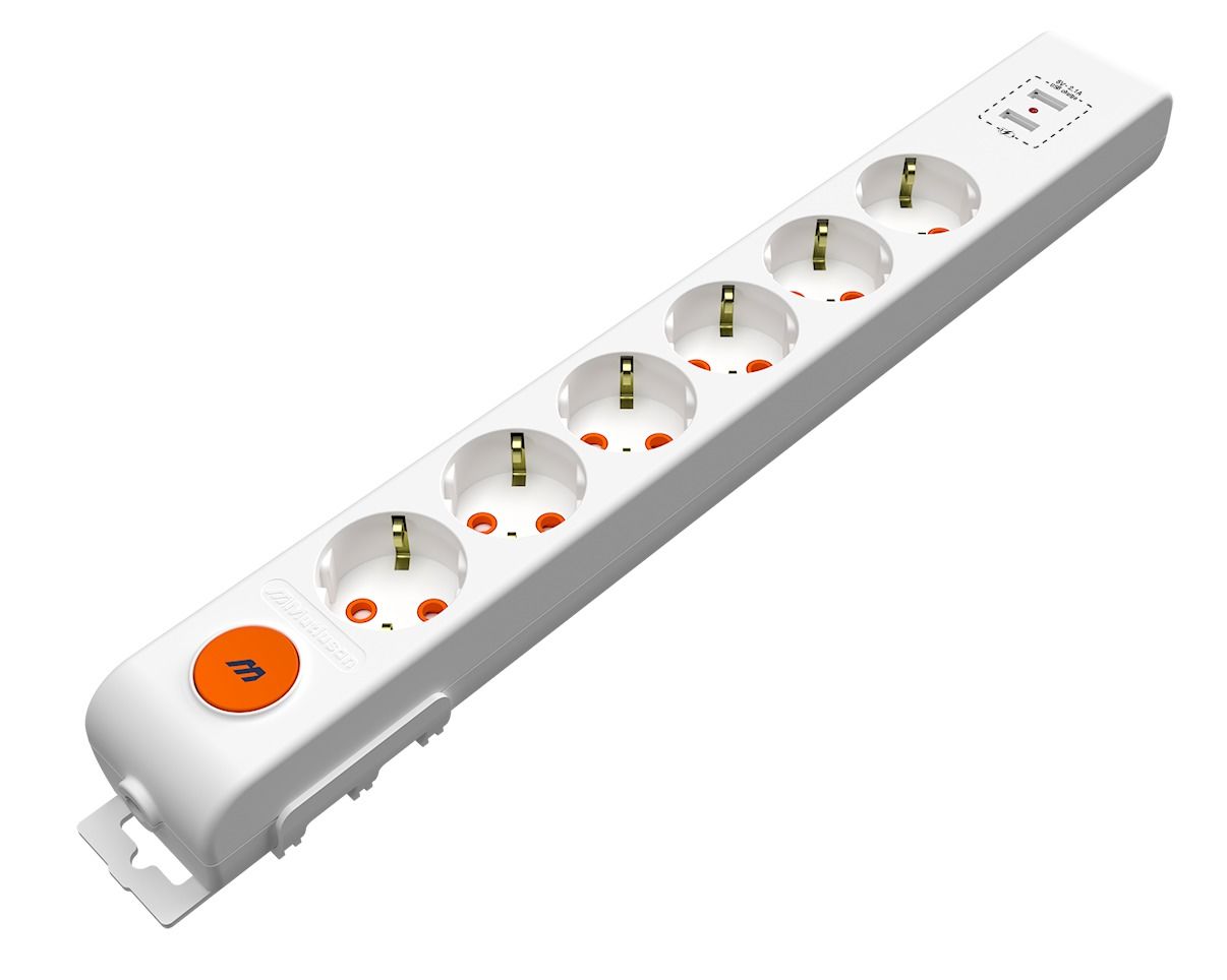 Mutlusan Altılı Usb Anaht. Top.Lı Grup Priz(Ç.K.)(3 Mt)