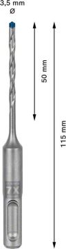 Bosch Kırıcı Delici Uç SDS-Plus-7X Expert 3,5x115 mm (1 Adet) - 2608900055