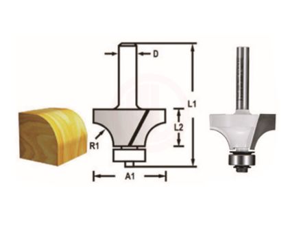 Makita Freze Ucu Rulmanlı Yuvarlak Profil Bıçağı (Çift Bıçaklı) 6x20,6x58,6 mm (D-48309)