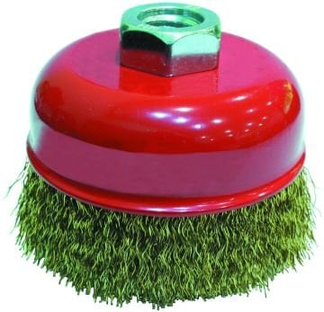 Partner Sarı Dalgalı Telli M14 Vidalı Çanak Fırça 100 Mm - PRT02033