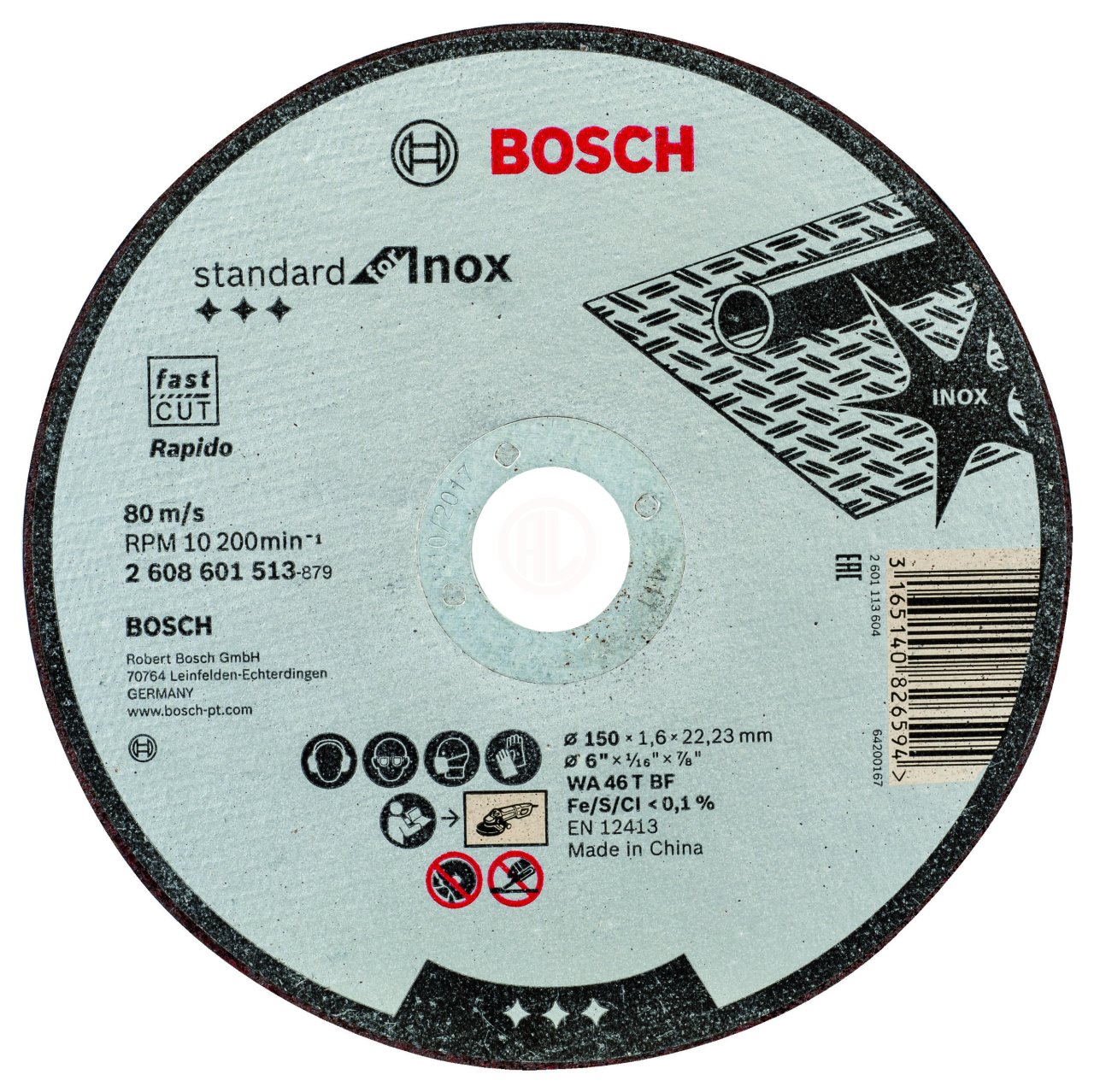 Bosch Kesme Diski Standard For Inox Düz 150x22,23x1,6 mm (WA 46 T BF) - 2608601513