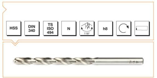 Makine Takım Silindirik Saplı Uzun Metal Matkap Ucu Hss Dın 340 Rn 14,0X214 Mm