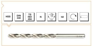 Makine Takım Silindirik Saplı Uzun Metal Matkap Ucu Hss Dın 340 Rn 14,0X214 Mm