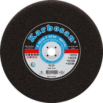 Karbosan Metal Sabit Tezgah Kesme Disk T41 Düz 400x4,0x40 mm A 30/36 P BF80 - KAR910890