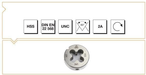 Makine Takım Mte Usa Normal Vidalı Pafta Lokması Hss Dın En 22 568 Unc 5/8 İnç X 11 G/İnç