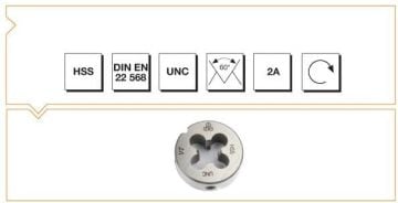 Makine Takım Mte Usa Normal Vidalı Pafta Lokması Hss Dın En 22 568 Unc 5/8 İnç X 11 G/İnç