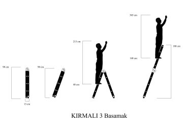 MHT Skypratix Fonksiyonel Aluminyum Kırmalı Katlanır Merdiven 2X3