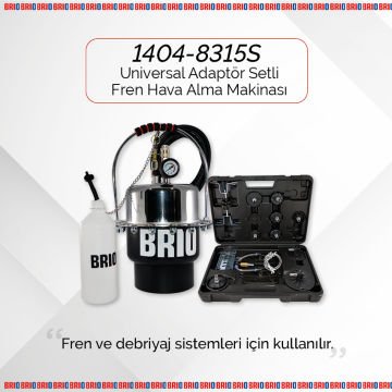 Brio Fren Hava Alma Makinası Universal Adaptör Setli Komple
