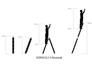 MHT Skypratix Fonksiyonel Aluminyum Kırmalı Katlanır Merdiven 2X4