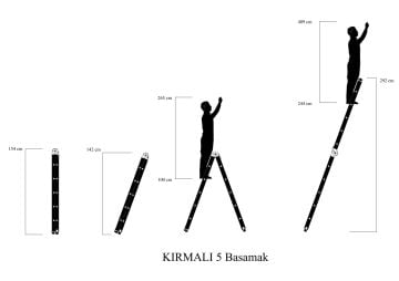 MHT Skypratix Fonksiyonel Aluminyum Kırmalı Katlanır Merdiven 2X5