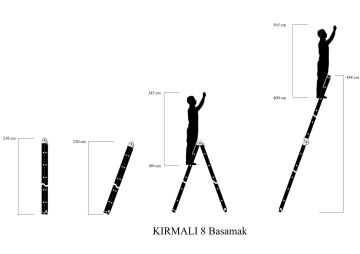 MHT Skypratix Fonksiyonel Aluminyum Kırmalı Katlanır Merdiven 2X8