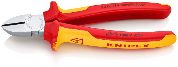 Knipex 70 06 VDE YAN KESKİ 125 MM - KNI7006125