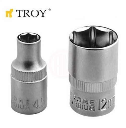 Troy 26148 1/4 İnç Lokma (Ölçü 9,0mm-Çap 12,8mm-Uzunluk 25mm)