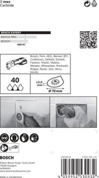 Bosch Starlock Aksesuarı / Expert Starlock Testere Ucu 3Max AVZ 70RT4 (1 Adet) - 2608900041