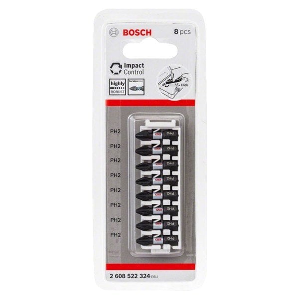 Bosch Vidalama Ucu Impact Control PH2x25 mm (8 Adet) - 2608522324