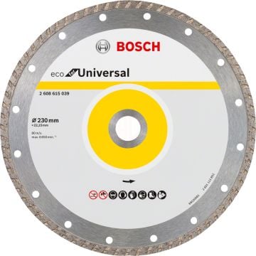 Bosch Elmas Kesme Diski Eco For Universal Turbo 230x22,23 mm (10 Adet) - 2608615048