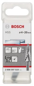 Bosch Spiral Kanallı HSS 9 Kademeli Matkap Ucu Üç Yüzeyli Şaft Ø4-20 mm - 2608597519