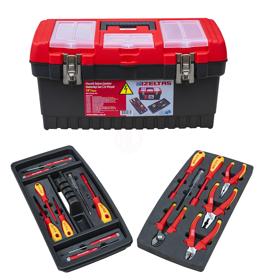 İzeltaş Plastik Takım Çantası Elektrikçi Set 19 İnç Dolu 23 Parça