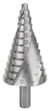 Bosch Spiral Kanallı HSS 12 Kademeli Matkap Ucu Üç Yüzeyli Şaft Ø6-39 mm - 2608597521