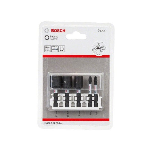 Bosch Vidalama ve Lokma Ucu Impact Control Set 50 mm (5 Parça) - 2608522350