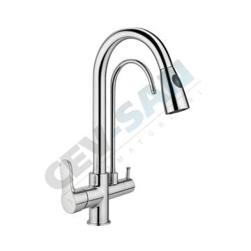 Cevsan Arıtmalı Rustik Lavabo Bataryası Beyaz Altın