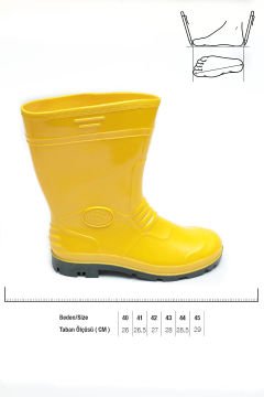 Gezer 218 Kısa Pvc Çizme Sarı 43
