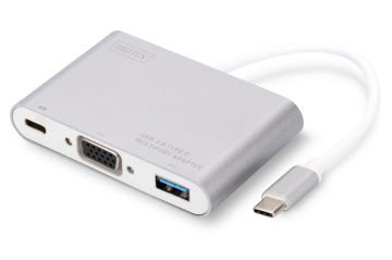 Assmann Digitus Usb 3.0 (Usb Tip C) Vga Grafik Adaptörü Usb 3.0 Hub Giriş: 1 X Usb Tip C Erkek (Bilgisayar Bağlantısı) Çıkış: 1 X Vga (Hd15) Dişi (Full Hd) 1 X Usb 3.0 Usb-A Dişi 1 X Şarj Özellikli Usb Tip C (Pd 2.0) Dişi (60W) Alüminyum