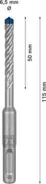 Bosch Kırıcı Delici Uç SDS-Plus-7X Expert 6,5x115 mm (1 Adet) - 2608900077
