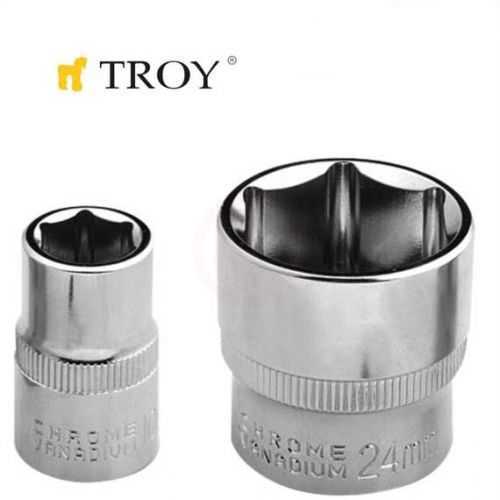 Troy 26169 3/8 İnç Lokma (Ölçü 15mm-Çap 21,8-Uzunluk 28mm)