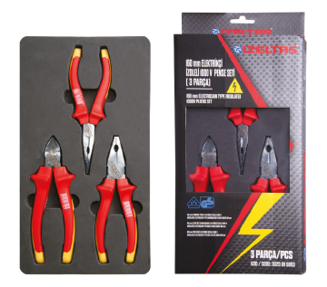İzeltaş Elektrikçi İzoleli 1000V 160 mm Pense Seti 3 Parça