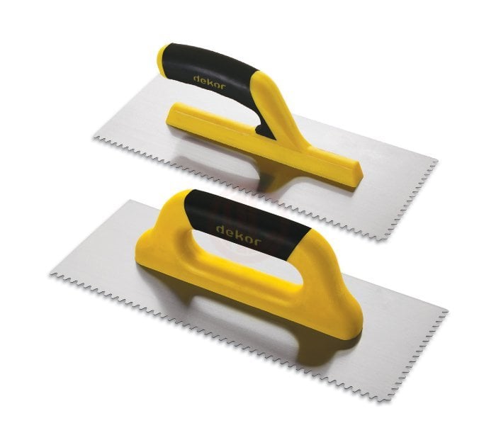 Dekor Hassan Seramik Malası Kapalı Plastik Saplı Üçgen Dişli Yay Çeliği 40 Cm