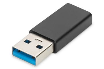 Assmann Digitus Usb Tip C™ Adaptörü, Usb Tip A Erkek Usb Tip C Dişi, 3A, 5Gb (Super Speed), Usb 3.0, Siyah Renk