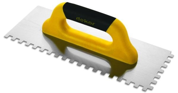 Dekor Hassan Seramik Malası Kapalı Plastik Saplı Kare Diş 8x8 mm Paslanmaz Çelik 30 Cm