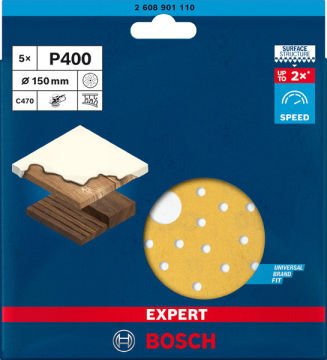 Bosch Zımpara Kağıdı Expert C470 115M  180 Kum 8 Delikli 5 Li Paket (2608901110) - 2608901110