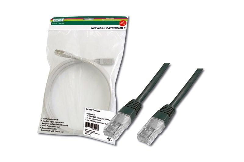 Assmann Digitus Cat-5E Utp Patch Kablosu, 10 Mt, Awg 26/7, Siyah Renk, 3P Sertifikalı