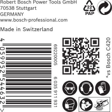 Bosch Zımpara Kağıdı Expert C470 115M  180 Kum 8 Delikli 5 Li Paket (2608901125) - 2608901125