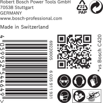 Bosch Zımpara Kağıdı Expert C470 115M  180 Kum 8 Delikli 5 Li Paket (2608901126) - 2608901126