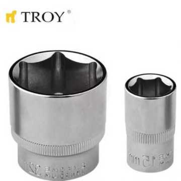 Troy 26195 1/2 İnç Lokma (Ölçü 23mm-Çap 31,8-Uzunluk 40mm)
