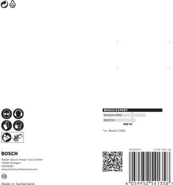 Bosch Zımpara Kağıdı Expert C470 115 Mm 120 Kum 8 Delikli 5 Li Paket - 2608900797